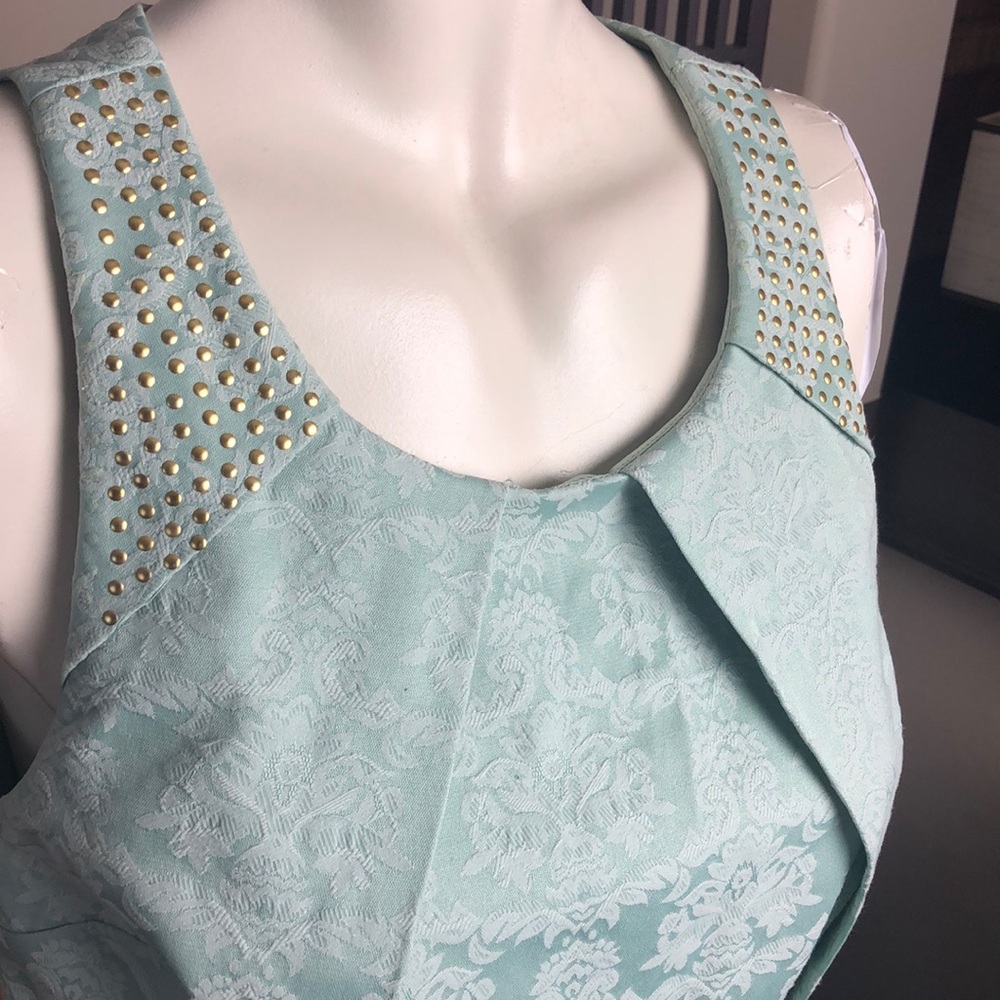 RW&Co Mint Green Jacquard Fit and Flare Dress Size 6 - Picture 4 of 15